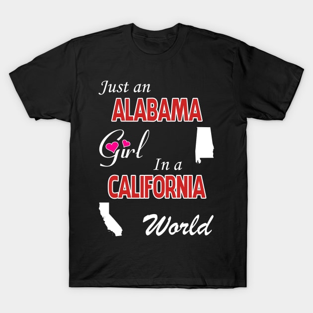 Alabama - California T-Shirt by ALEXANDRA PIVOVAROVA |